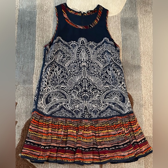 Sam Edelman Sleeveless Flowy Textured Boho Flounced A-line Dress - Picture 3 of 6